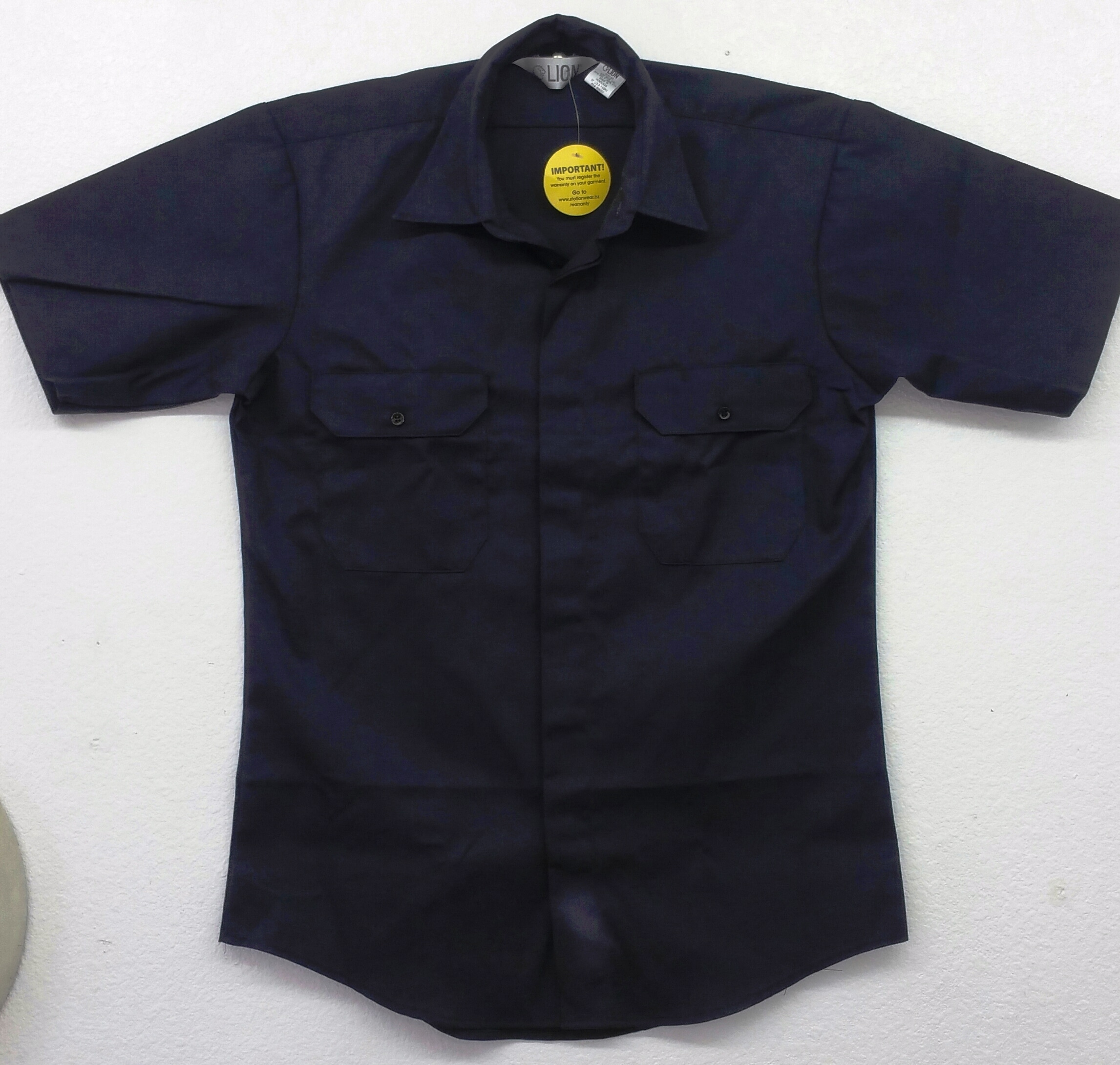 1532-30 Lion Brigade Poly/Cotton Short Sleeve Shirt - Navy Blue - Cal  Uniforms