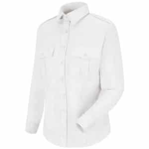 126R5400 Ladies White Cotton Blend Long Sleeve