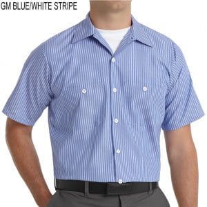 SP20 Mens Industrial Workshirt GM Blue w/ White Stripes