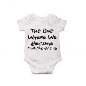 RS4400 White Baby Onsey w/ New Parents Print