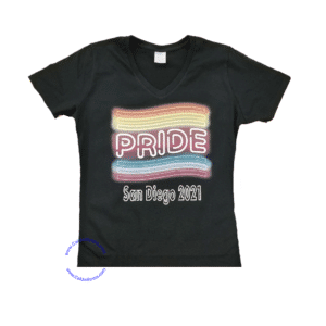 San Diego PRIDE 2021 Printed T-shirt – Women’s V-neck