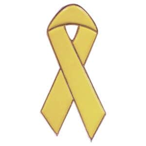 P4208 Yellow Support Our Troops Ribbon, Pin
